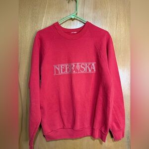 Vintage Nebraska Crewneck Sweatshirt – Red –Small